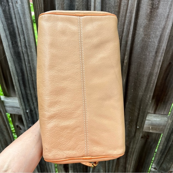Dooney & Bourke leather barrel satchel in camel - Picture 8 of 15